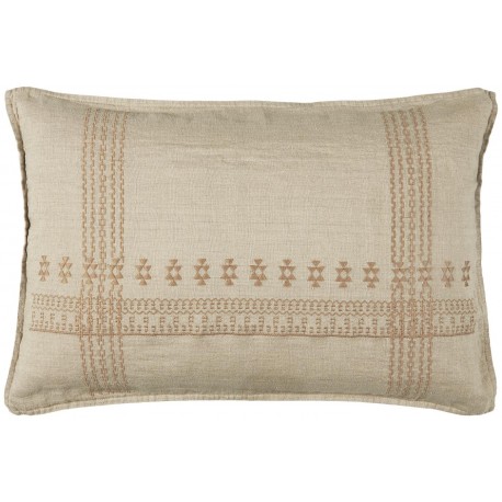 housse de coussin rectangulaire  lin naturel beige broderie ib laursen