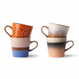 hk living tasse mug a cafe americain set de 4 multicolores