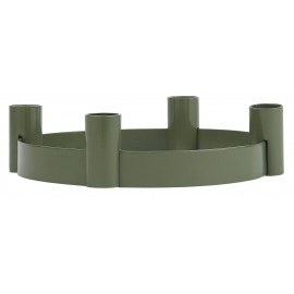 bougeoir centre de table rond metal 4 bougies vert ib laursen