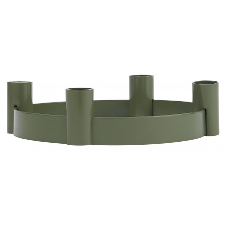 bougeoir centre de table rond metal 4 bougies vert ib laursen