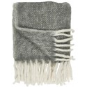 plaid doux chaud epais gris fonce franges ib laursen