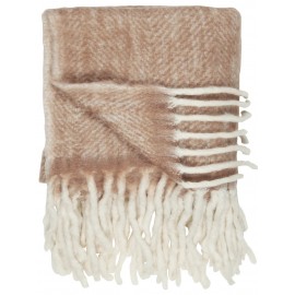 ib laursen couverture chaude epaisse franges beige marron