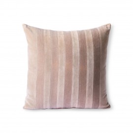 Coussin velours rayures HK Living beige rose