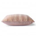 hk living coussin carre velours rayures beige rose nude