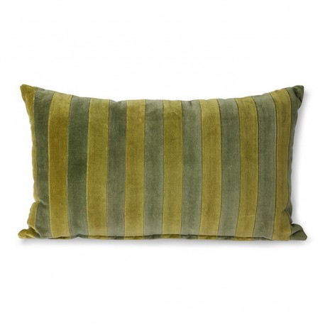 Coussin velours rayé HK Living vert