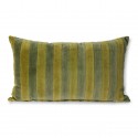 Coussin velours rayé HK Living vert