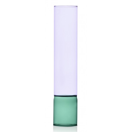 ichendorf bamboo vase verre tube fin multicolore vert mauve