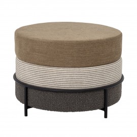 bloomingville pouf rond chic como degrade marron brun naturel