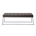 bloomingville banc chic tissu marron mousse pied metal fin epure radi