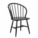 bloomingville chaise bois noir dossier arrondi barreaux scandinave