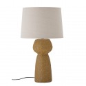 bloomingville lampe de table gres jaune abat jour coton blanc ecru