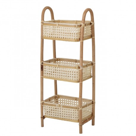 bloomingville etagere 3 casiers paniers rangement salle de bains rotin