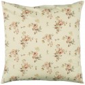 ib laursen taie oreiller coton beige fleurs rose corail saumon