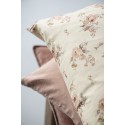 ib laursen taie oreiller coton beige fleurs rose corail saumon