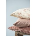 ib laursen taie oreiller coton beige fleurs rose corail saumon