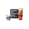 hk living tasse a ristretto gres multicolores set 4