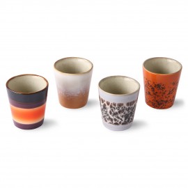 hk living tasse a ristretto gres multicolores set 4