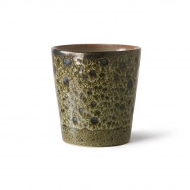 hk living mug a cafe gobelet gres vert kaki vulcano