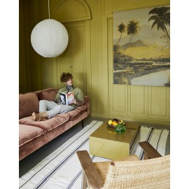 hk living grande toile murale paysage exotique reflets jaune