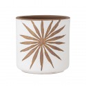 bloomingville cache pot terre cuite blanc dessin soleil idris