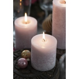 ib laursen bougie cylindre rustique rose bonbon poudre pastel