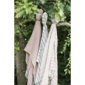 plaid coton rayures blanc ecru mauve franges ib laursen