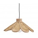 madam stoltz suspension fleur petales en rotin bois bambou