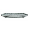 madam stoltz plat de service ovale gres style rustique bleu vert
