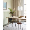 hubsch table a manger bois clair motif chevrons design moderne