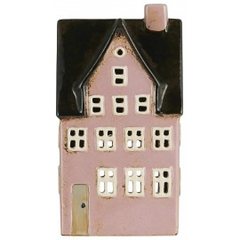 photophore maison miniature ceramique rose ib laursen