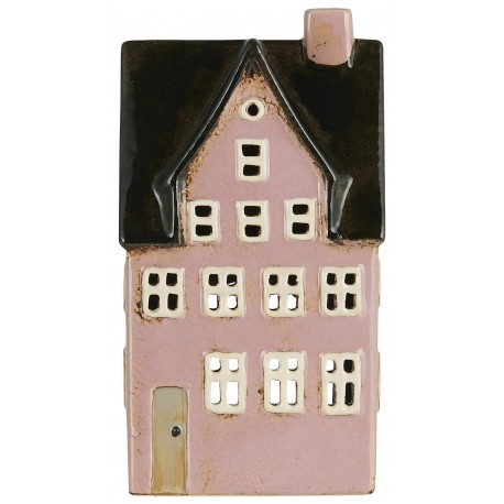 photophore maison miniature ceramique rose ib laursen