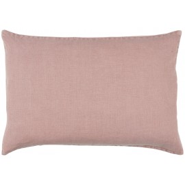 housse de coussin lin rectangulaire rose corail poudre uni 40 x 60 cm