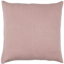 housse de coussin carree lin 50 x 50 rose uni corail poudre ib laursen