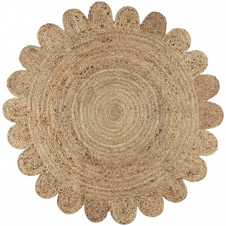 tapis jute rond forme de fleur style boheme ib laursen