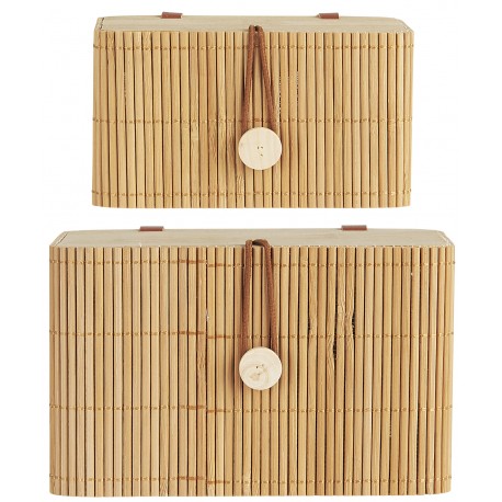 boite de rangement en bois bambou ib laursen set de 2