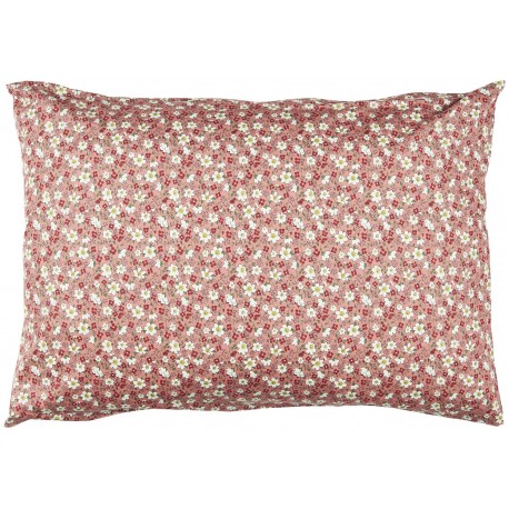 ib laursen housse de coussin vieux rose rouge petites fleurs blanches