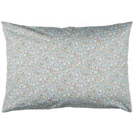 housse coussin coton rectangulaire bleu ciel petites fleurs ib laursen