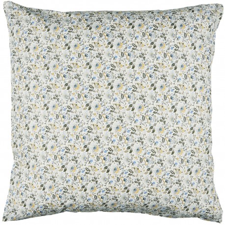 taie oreiller coton style liberty bleu clair jaune 60 x 60 ib laursen