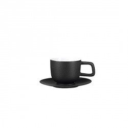 Tasse à thé soucoupe porcelaine noire design iron asa (set de 6)