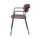 bloomingville chaise fauteuil bois fonce metal epure design scandinave