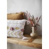 madam stoltz coussin rectangulaire brode franges rose pastel