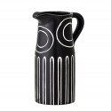 bloomingville vase gres noir motif blanc forme de pichet troy