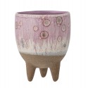 bloomingville cache pot gres rose sur 3 pieds potterie decorative