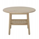 bloomingville table basse ronde bois pin clair rotin style scandinave