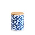 boite alimentaire ceramique motif bleu style azulejos portugais