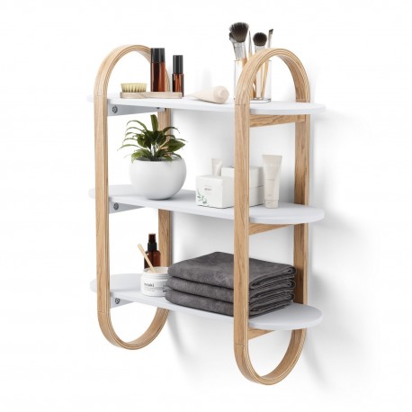 Soldes - Etagère murale en bois blanc satiné - Harmonie - Interior's