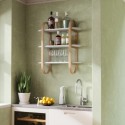 umbra etagere murale design blanche bois clair plie arrondi