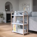 umbra etagere basse etroite a poser etroite bois clair blanc bellwood