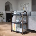 umbra etagere basse etroite a poser bois fonce noyer chic bellwood