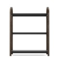 umbra etagere basse etroite a poser bois fonce noyer chic bellwood